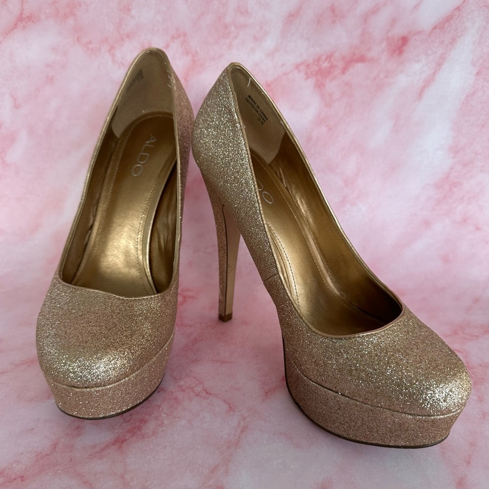 ALDO Capecoral Glitter Sparkle Pumps Shoes Sz38